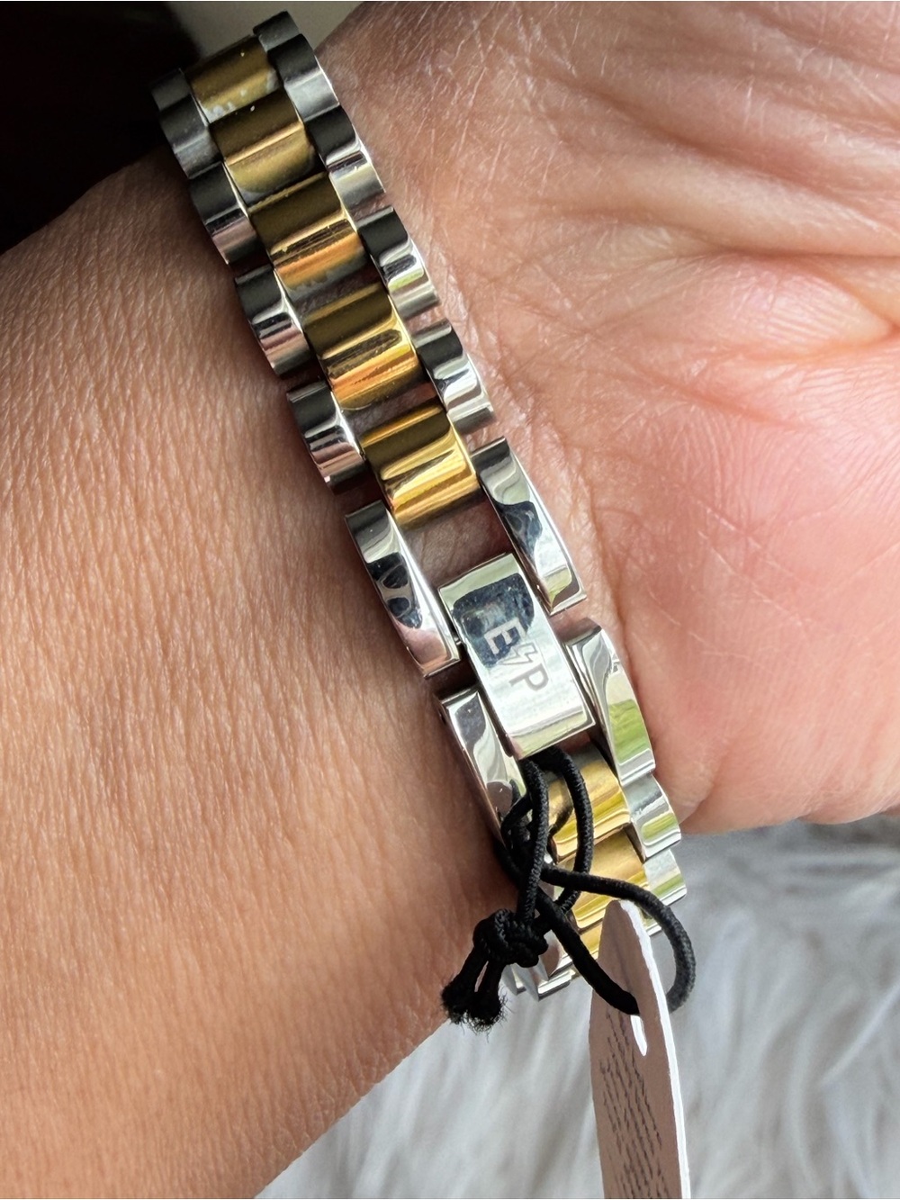 ELECTRIC PICKS | Bennett Metal 14K Gold & Sterling Silver Plated Linked Bracelet - Picture 7 of 14